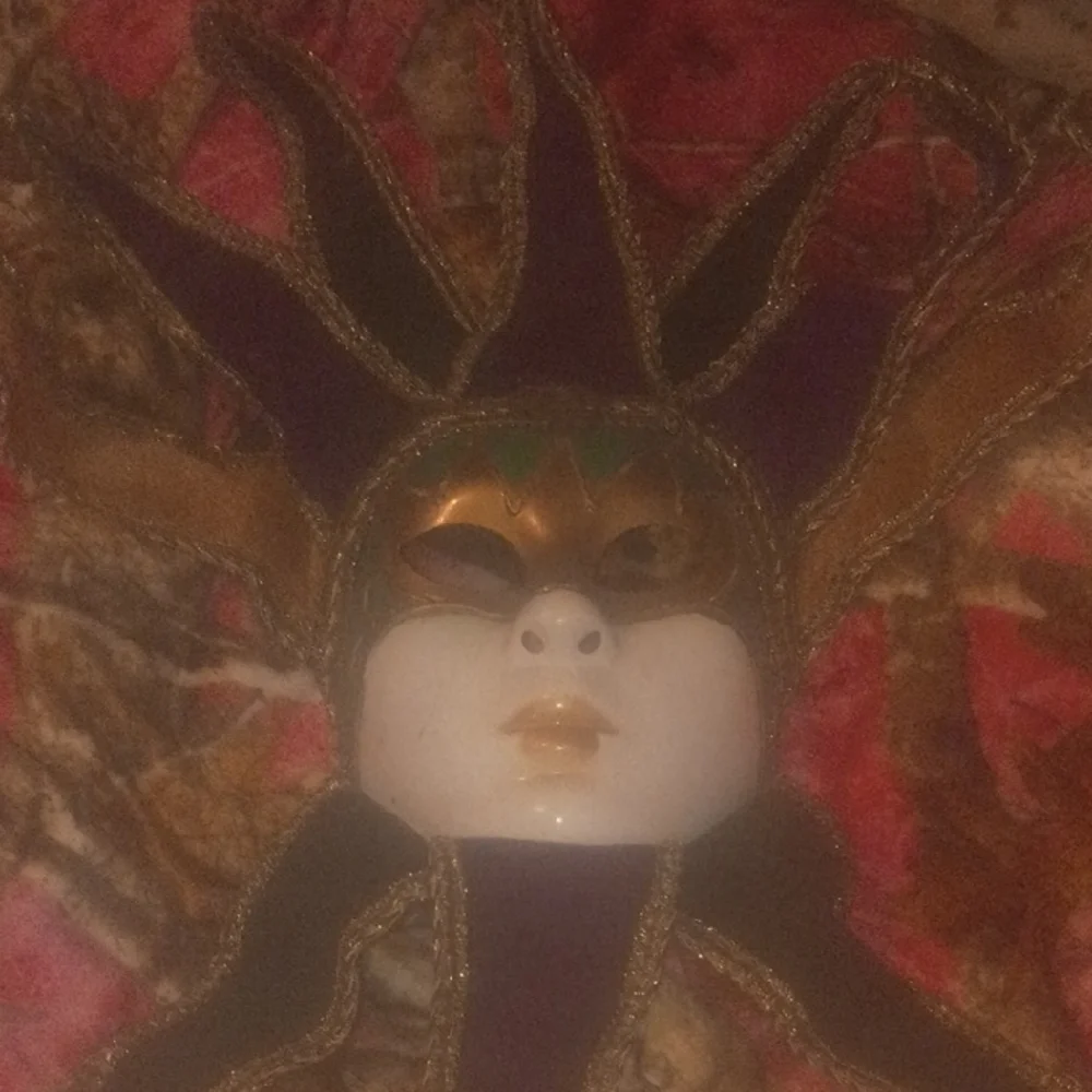 Purple and Gold Venetian Jester Face Mask